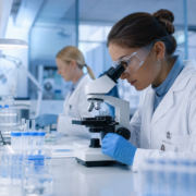 Biotechnology Staffing Solutions That Actually Match Your Team’s Needs female scientists in lab coats using microscopes and lab equipment for biotech staffing solutions